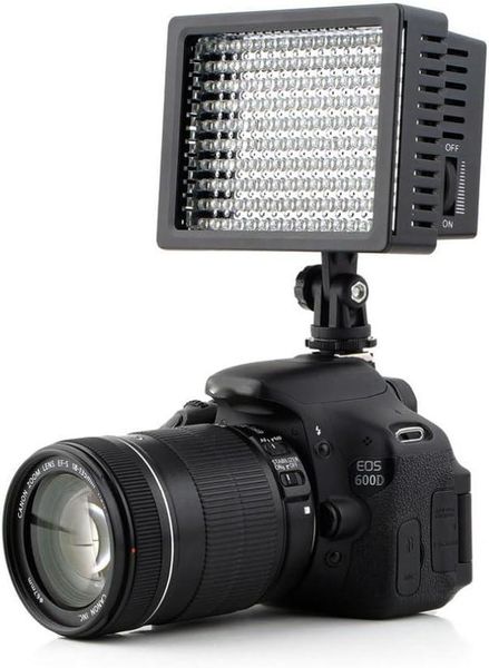 LD-160 Ultra Alta Potencia Regulable 160 Bombilla LED Luz de Video Luz de Relleno LED 5600K Lámpara de Fotografía de Atenuación de 16 Niveles para Cámara Canon Nikon Sony DSLR