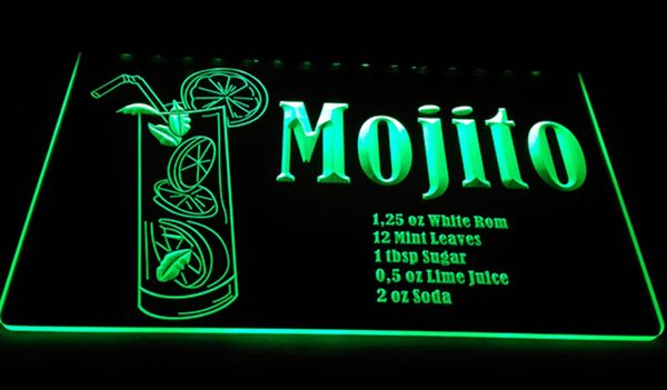 LD0043 LED bande lumineuse signe Mojito bière boisson Bar gravure 3D conception gratuite vente en gros au détail