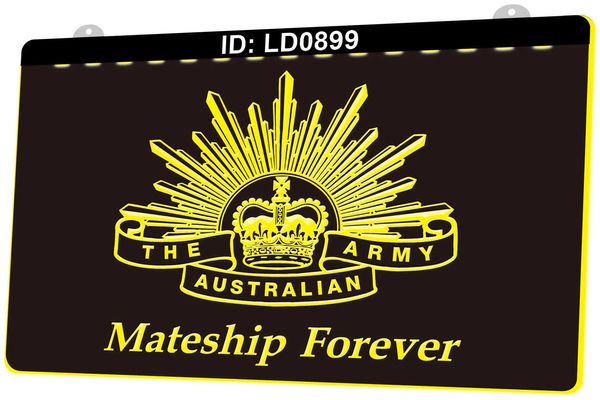 LD0899 The Australian Army Mateship Forever Light Sign Gravure 3D LED Vente en gros au détail