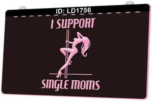 LD1756 I Ondersteuning Single Moms 3D Gravure LED Light Sign Groothandel Retail