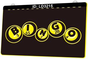 LD3215 Bingo 3D Gravure LED Light Sign Vente en gros au détail
