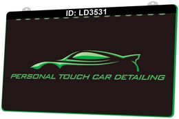 LD3531 Personal Touch Car Detailing 3D Gravure LED Light Sign Wholesale Retail