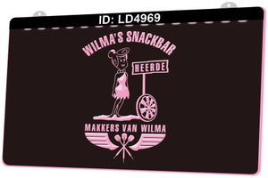 LD4969 Wilmas Snackbar Heerde Makkers Van Wilma Signe lumineux Gravure 3D LED Vente en gros au détail