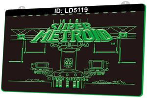 LD5119 Super Metroid Juego Nintendo 3D Grabado LED Light Sign Venta al por mayor Venta al por menor