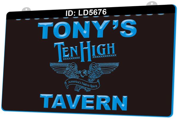 LD5676 Ten High Sour Mash America's Native Spirit Tavern Signe 3d Gravure LED Wholesale Retail