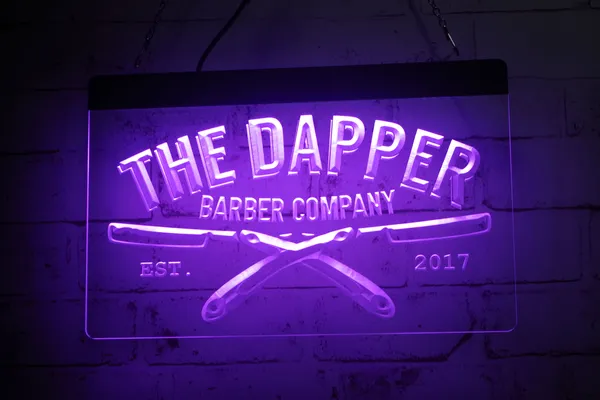 LD5977 LED Strip Lights Signe The Dapper Barber Company Hair 3D Gravure Free Design Wholesale Retail