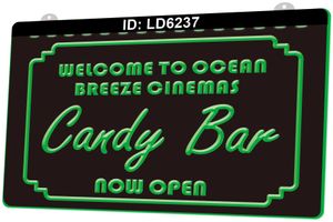 LD6237 Ocean Breeze Breeze Cinemas Candy Bar Open 3D Gravure LED Light Sign Groothandel Retail