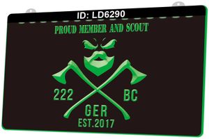 LD6290 Proud Member And Scout 222 BC Ger Gravure 3D LED Light Sign Wholesale Retail