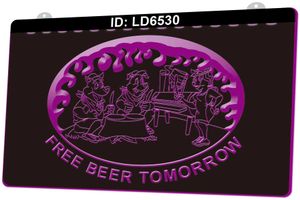 LD6530 gratis bier morgen 3D-gravure led licht teken groothandel detailhandel