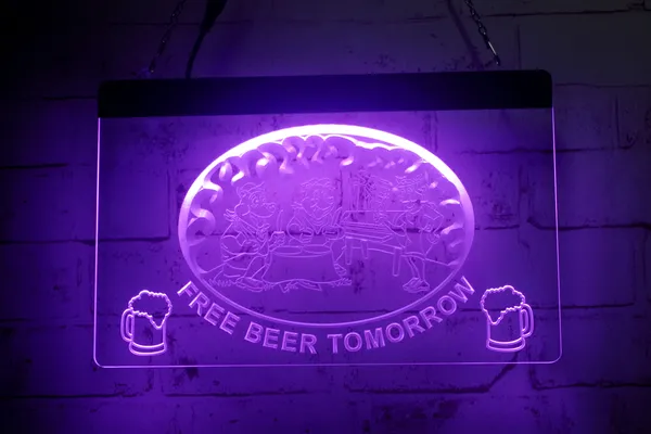 LD6699 LED Strip Lights Sign Free Beer Tomorrow Bar Grill Gravure 3D Free Design Wholesale Retail