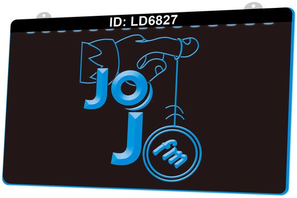 LD6827 JOJ FM Gravure 3D LED Light Sign Vente en gros au détail