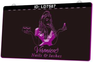 LD7587 Veronica Nails Lashes Gravure 3D Panneau lumineux LED Vente en gros et au détail