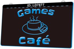 LD7877 Panneau lumineux pour café de jeux, gravure 3D