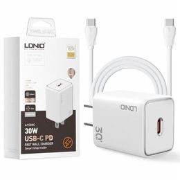 LDNIO A1508C A2318C 30W USB C CLAVER PD SNEL WANDELAAR LADING ADAPTER MET TYPE-C TO TYPE-C-kabel