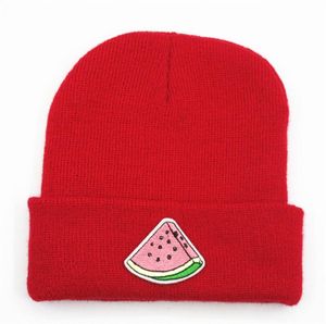 LDSLYJR katoenen watermeloen fruit borduurwerk dikke hoed winter warme hoed schedels dap beanie hoed voor volwassenen en kinderen 1509921585