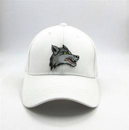 LDSLYJR Katoen Wolf dier borduurwerk Baseball Cap hiphop cap Verstelbare Snapback Hoeden voor volwassenen en kinderen 3011992251