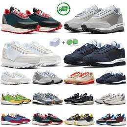 Ldwaffle Heren Dames Hardloopschoenen Wafel Sneaker Zwart Blauw Rook Grijs Koel Grijs Maroon Pine Groen Wit Grijs Zwart Groen Gusto Heren Trainers Sport Sneakers 36-45