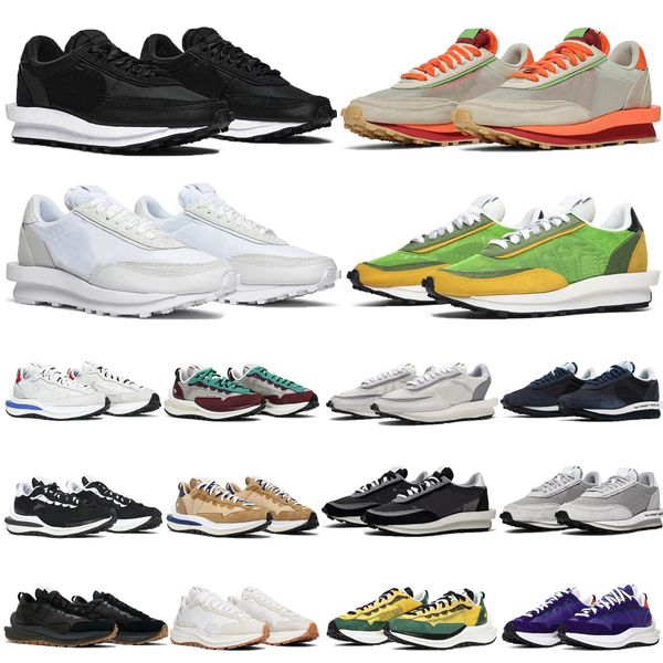 Chaussures de course Ldwaffle Sacais Waffles Sail nylon White Gum Black Bright Citron Fragment Grey Blue Game Royal Leather Suede Dark Purple Sakai Vapur Sneaker