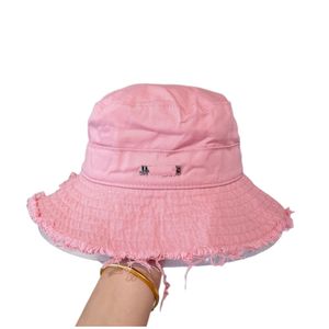 Le Bob Articichaut Casquette Designer Bucket Bucket Hat ancho Broz Tono plateado de verano Drailaje Curring Blue Beige Bucos Beige Expedición Frayed Pink