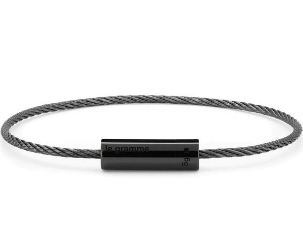Le Gramme Noir Noir Bracelet Câble Corde pour Homme Femmes 7g 925 Argent Sterling Luxe Couple Français Mode Cadeau En Gros 240228