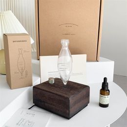 Plug-in aromatherapie machine etherische olie diffuser Vintage handig laboratorium houten vorm luchtverspreiders set met 30ML etherische olie