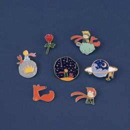 Le Petit Prince The Little Princess Enamel Broche Pins Badge Rapel Pins Broches Alloy Metal Fashion Sieraden Accessoires Geschenken 7 kleuren Karakters Verzamelt