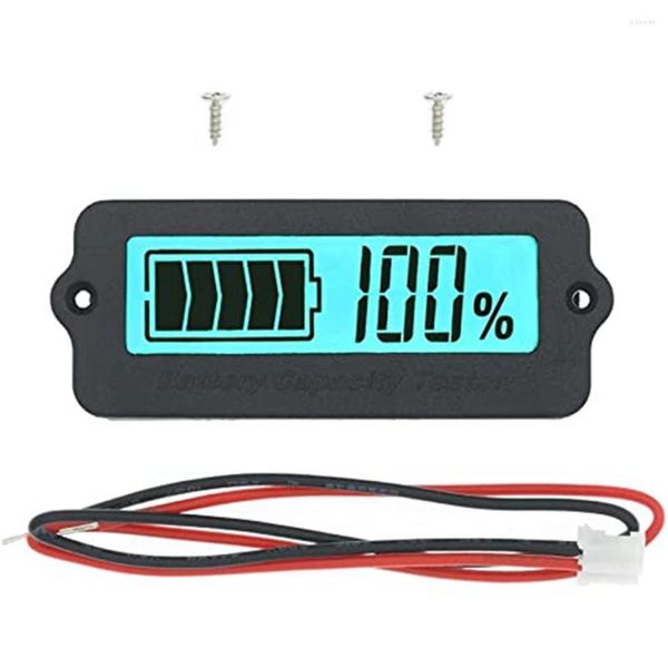 Indicador de capacidad de la batería de plomo ácido Medidor de visualización de dígitos LCD Detector de potencia de litio Voltímetro (Azul)