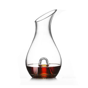 Carafe à vin en verre cristal sans plomb avec outils de barre d'aération Carafe soufflée à la main très claire pour le restaurant à la maison 1250 ml 44 oz