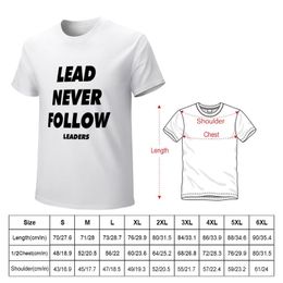 lead volg nooit leiders t-shirt man kleren zomer top grappig t shirts t-shirt mannen