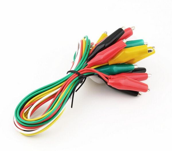 Cables Alligator Crocodile Prueba de doble punta Roach Clip Jumper Wire Color aleatorio Envío gratis Venta al por mayor