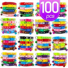 Leads Wholesale 100pcs Cat Collar avec Bell Safety Leads for animal Collar Puppy chaton Small Dog Collar ACCESSOIRES AIGNABLES ACCESSORIES