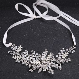 Blad bruids haaraccessoires bruiloft kopstuk haar sieraden kroon bruid hoofdband haar ornament kristal haarstukje y200409
