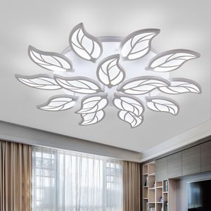 Feuille LED plafonnier acrylique lustre éclairage lampe en aluminium 3/5/9/12/15 têtes pour Foyer salon chambre
