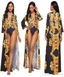 Bikini et couverture imprimées à feuilles imprimées en feuilles et combinaison de maillot de bain à taille haute sexy couverture de la plage brésilien Biquini 4747833