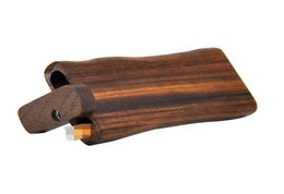 Boîte de pirogue en bois en bois de noyer avec un tuyau de frappeur Bat Natural Wood Tobacco Base de rangement Cigarette Pipe Contexte accessoires 5285393