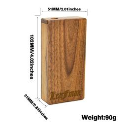 LeafMan Wood Dogout Case 102 mm Handgemaakte houten Dugout met keramische One Hitter Metalen Cleaning Tool Tabak Smoking Pijpen Groothandel