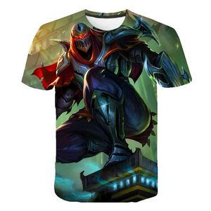 League of Legends Camiseta con estampado 3d para hombres y mujeres Summer Lol E-sports Game Character Camisa transpirable Street Boy