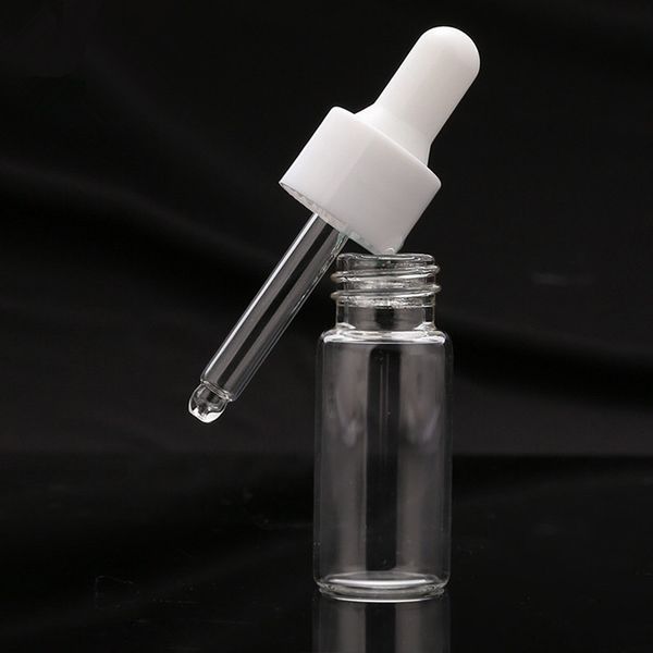 Haute qualité étanche 1 ml 2 ml 3 ml 5 ml bouteille de sérum en verre transparent avec couvercle compte-gouttes blanc, mini testeur de qualité alimentaire laboratoire flacon en verre pharmaceutique livraison gratuite