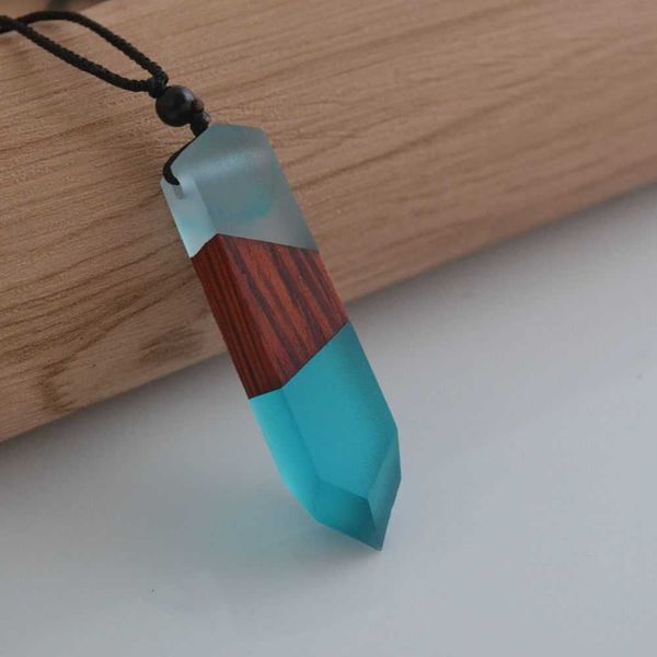 Leanzni Vintage Men'woman s Fashionable Wood Resin Necklace Pendant, Woven Rope Chain, Hot - Selling Jewelry Gifts