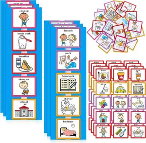 Leerspeelgoed 35 stuks Visuele schemakaarten voor kinderen Routine Thuisklusjesschema Autisme Materialen met klittenband Stippen KidsC lassroomS c HKD230830