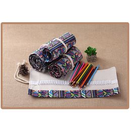Leren Speelgoed 36/48/72/108 Gaten Etui School Canvas Roll Pouch Comestic Make-Up Brush Case Pen opslag Pecncil Box Hot Koop