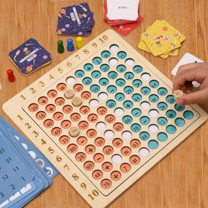 Learning Toys 99 Multiplication Table Math Toy Montessori Educational Wooden Board Children Baby Arithmetic Teaching Aids for Kids Gifts 231122