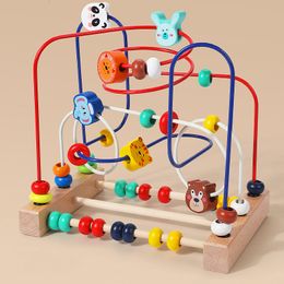 Leer speelgoed baby Montessori vroege educatieve wiskunde houten cirkels kralen draad doolhof abacus puzzel voor kinderen boy girl cadeau 230412