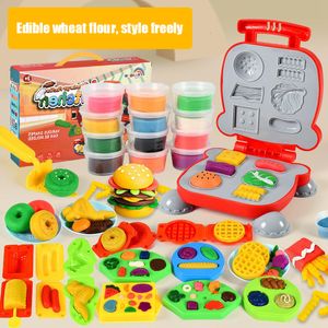 Jouets d'apprentissage enfants bricolage cuisine argile semblant jouet ensemble Burger pâte à modeler outil créatif moule 230329