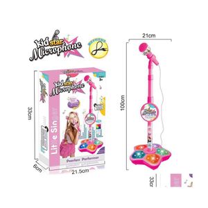 Jouets D'apprentissage Enfants Karaoké Chanson Hine Microphone Stand Lumières Jouet Braintraining Pour Cadeau D'anniversaire Éducatif 220706 Drop Deliver Dhpe8