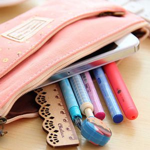 Étuis à crayons de couleur à Double fermeture éclair pour jouets d'apprentissage, sac de rangement de papeterie Portable pour étudiants, fournitures scolaires et de bureau