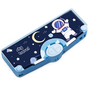 Juguetes de aprendizaje Caja de lápices automática multifunción creativa Kawaii Niños Niñas Niños Caja de papelería de gran capacidad Papelería Útiles escolares T220829