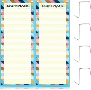 Leren speelgoed Ctosree 2 stuks Boho Dagelijks schema Pocket Chart 14 met 4 ophanghaken Peuter voor kinderen Kleuterschool Leraarbenodigdheden C HKD230830