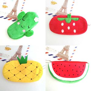 Leer speelgoed schattig fruit watermeloen cactus pluche potlooddoos meisje cadeau -briefpapier tas schoolkantoor benodigdheden r2308222222