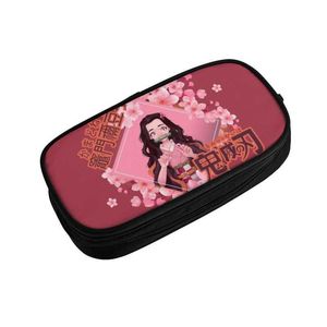 Jouets d'apprentissage Demon Slayer Kimetsu No Yaiba, trousse à crayons pour fille et garçon, grande capacité, Anime Manga Nezuko, boîte à crayons, accessoires scolaires